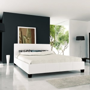Betten kaufen-Polsterbett Miami 180x200 inkl. Lattenrost Doppelbett Ehebett Bett (Weiß)